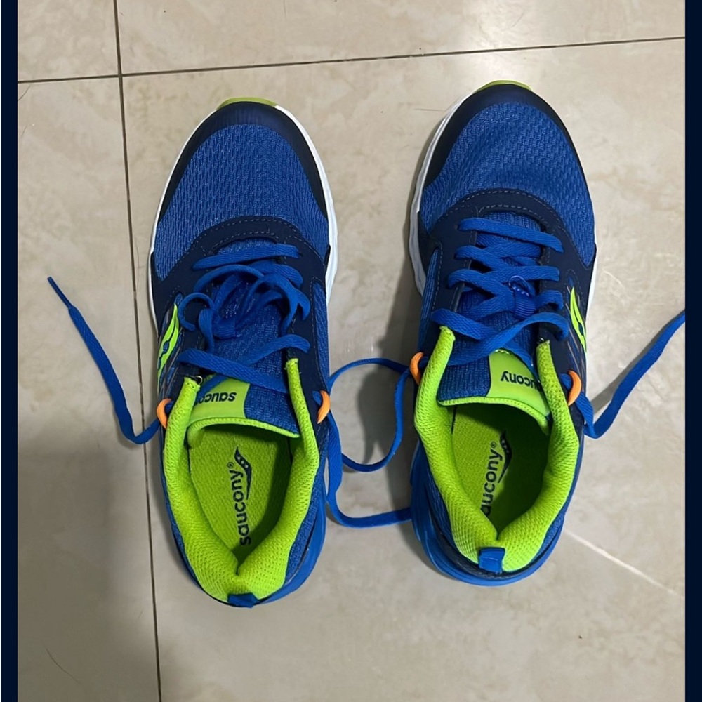 Saucony Kids Blue and Green Sneakers